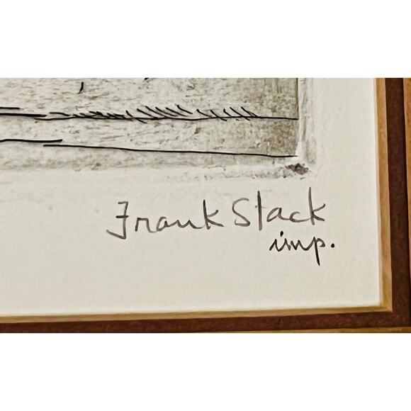 Frank Stack Etching "House With a Turret"-Signed-Numbered-Framed-Print-Fine Art - Picture 6 of 11